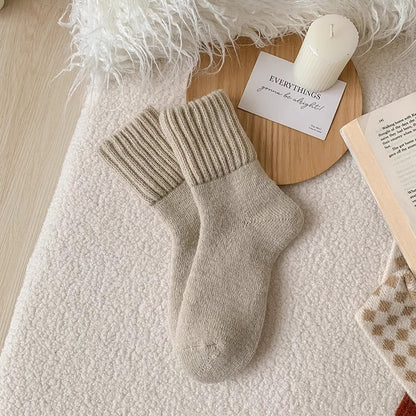 Neutral Winter Warm Thick Crew Socks