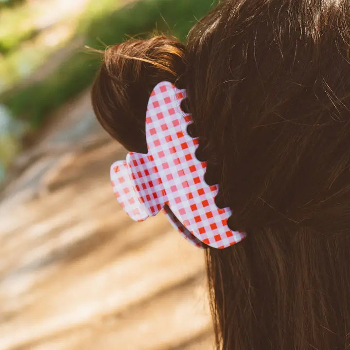 Gingham Claw Clip