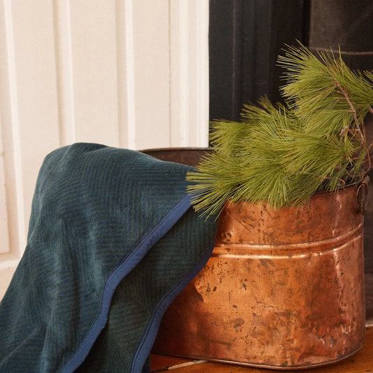 ChappyWrap Harborview Herringbone Blue Spruce Blanket