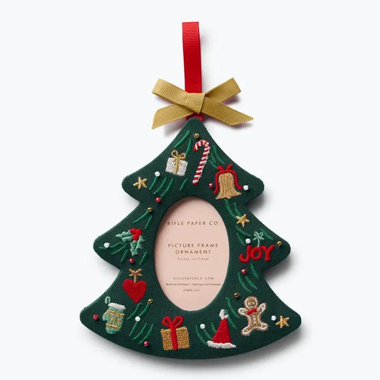 Christmas Tree Embroidered Frame Ornament