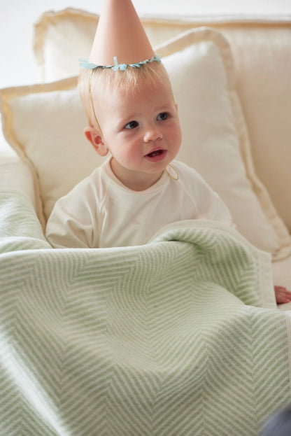 ChappyWrap Harborview Herringbone Sprout Green Blanket