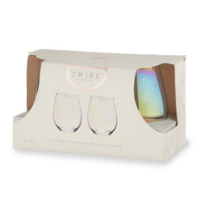 Load image into Gallery viewer, Luster Rainbow Stemless Wine Glasses - Set of 2
