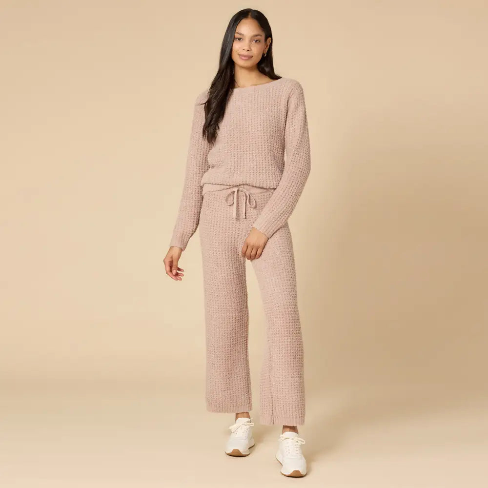 Waffle Marshmallow Boatneck with Long Pant