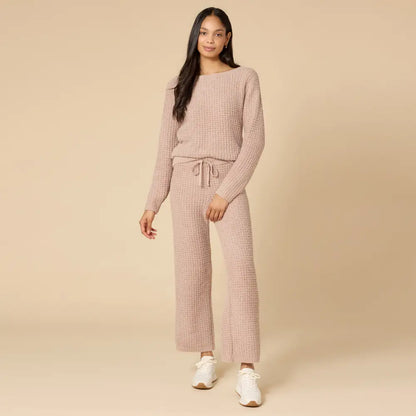 Waffle Marshmallow Boatneck with Long Pant