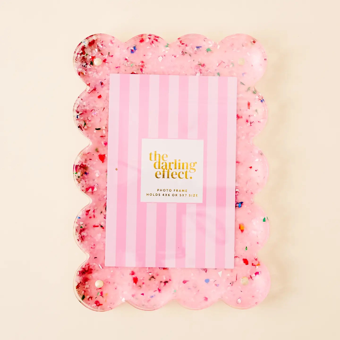 Confetti Rectangle Scalloped Acrylic Frame