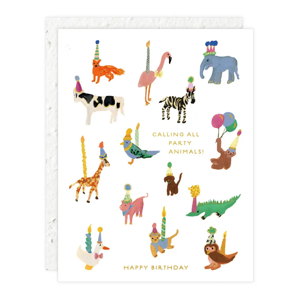 Animal Party Birthday Card