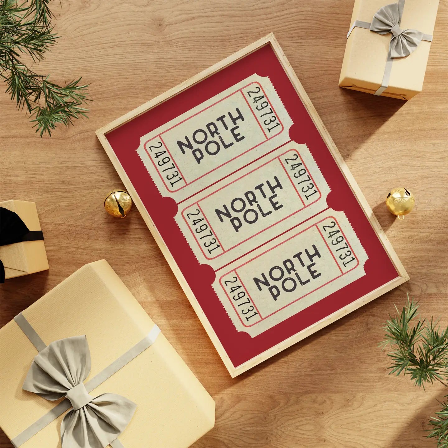 North Pole Ticket Art Print