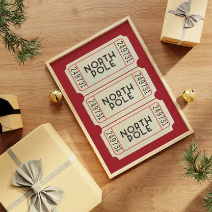 North Pole Ticket Art Print