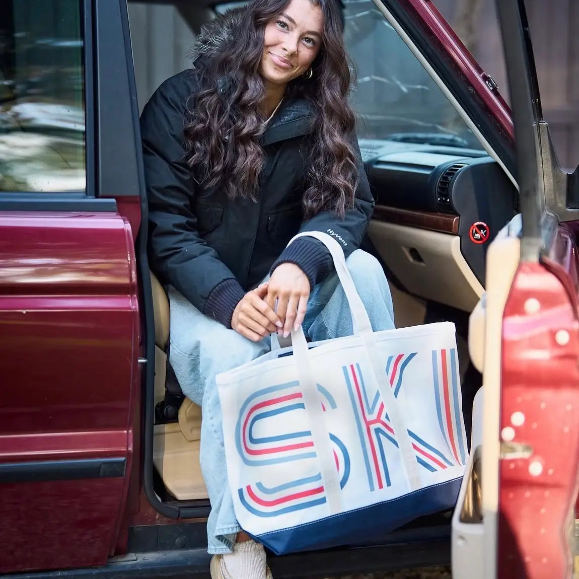 Retro Ski Canvas Tote Bag