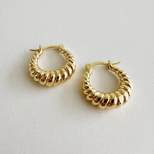 Gold Filled Croissant Twist Hoops