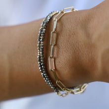 Load image into Gallery viewer, Smooth Paperclip Chain Bracelet 24KT gold
