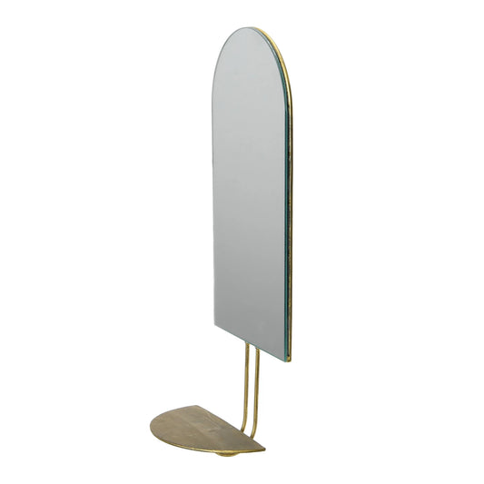 Arched Metal Wall Mirror with Shelf