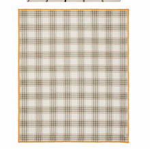 Load image into Gallery viewer, Chappywrap Autman Plaid Blanket in Mink with yellow, grey cream colors reversed 
