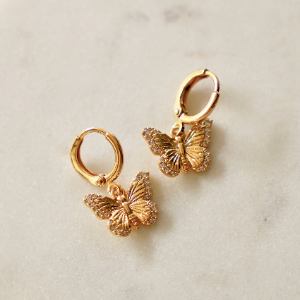 Butterfly Huggie Hoop Earrings