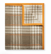 Load image into Gallery viewer, Chappywrap Autman Plaid Blanket in Mink with yellow, grey cream colors
