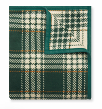 Load image into Gallery viewer, Chappywrap  Plaid Blanket in Evergreen, shell and hazelnut colors
