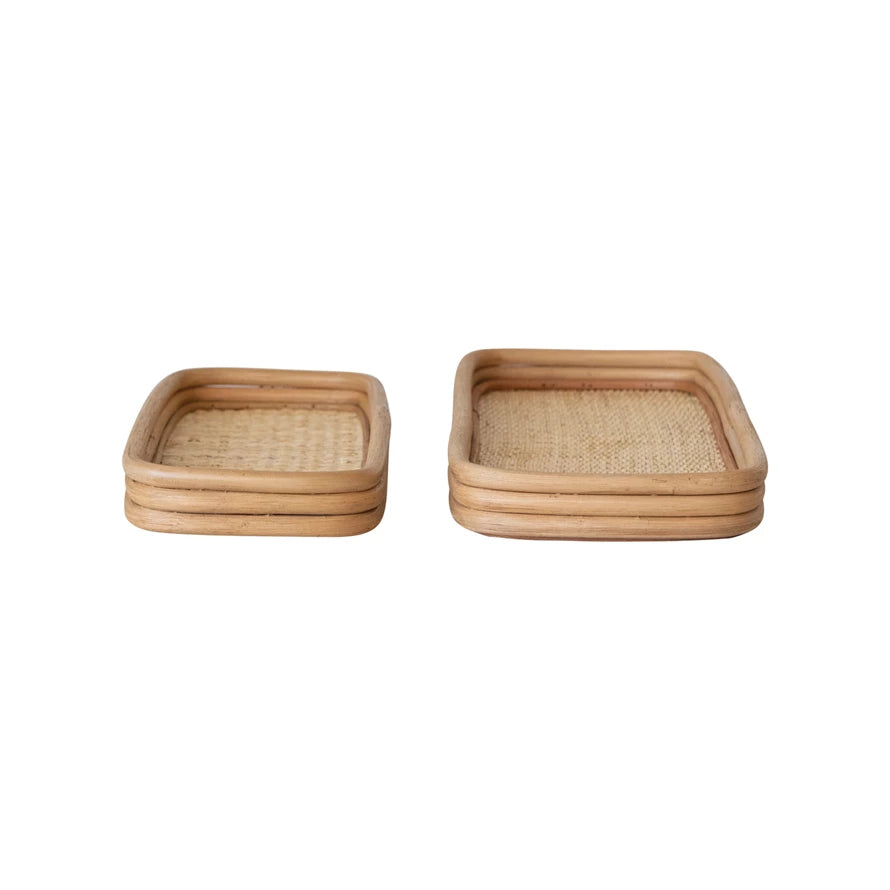 Hand-Woven Decorative Rattan Trays