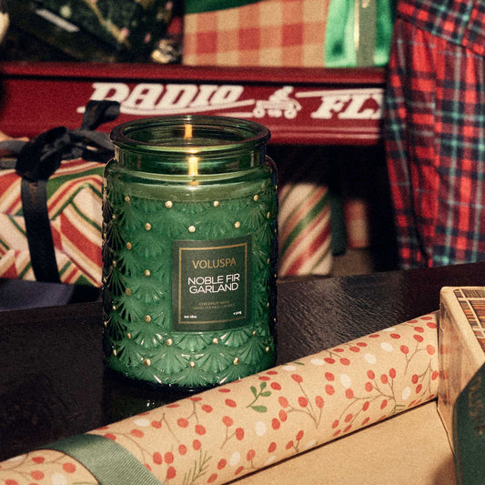 Voluspa Noble Fir Garland Candle Collection