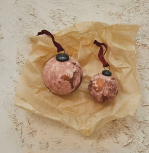 Frosted Berry Glass Ball Ornaments