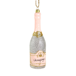 Glittered Champagne Ornament