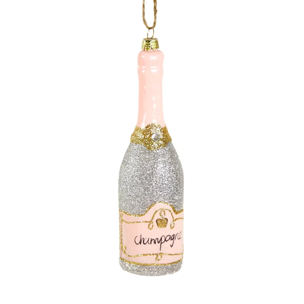 Glittered Champagne Ornament