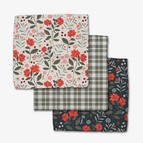3 set of holiday patterned dishcloths