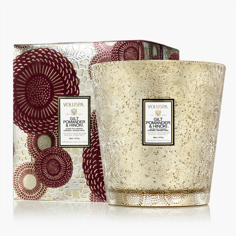 Voluspa Gilt Pomander & Hinoki Candle