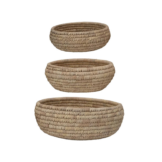Hand-Woven  Date Leaf + Grass Baskets