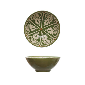 Verde Hand-Painted Serving Bowl