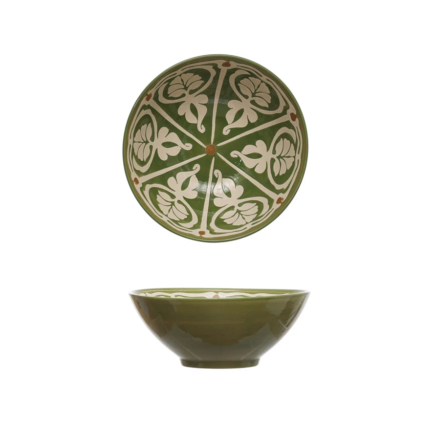 Verde Hand-Painted Serving Bowl