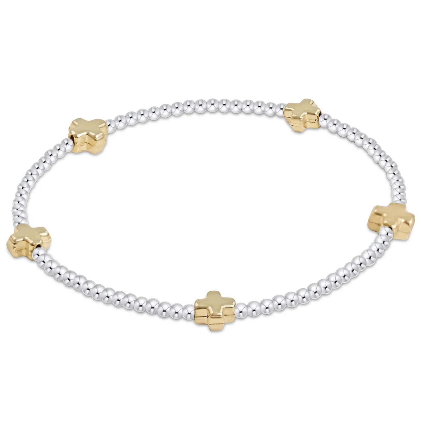 Enewton Signature Cross Small 2MM Mixed Metal Bracelet
