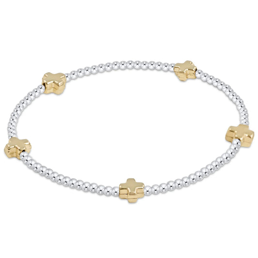 Enewton Signature Cross Small 2MM Mixed Metal Bracelet