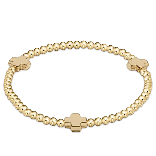 Enewton Signature Cross 3MM Gold Bracelet