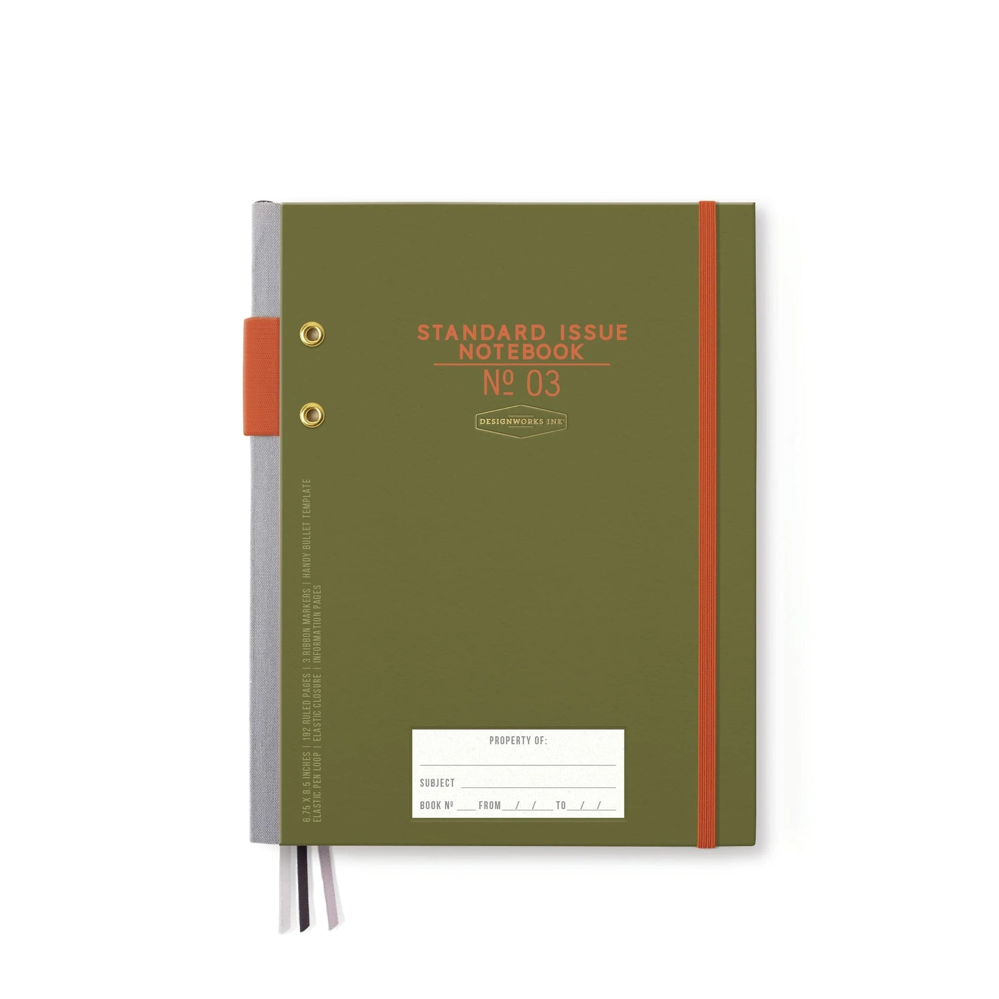 Designworks Ink Standard Issue No 3 Notebooks  in Army Green