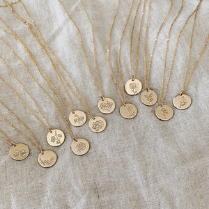 Gold Filled Birth Flower Necklaces