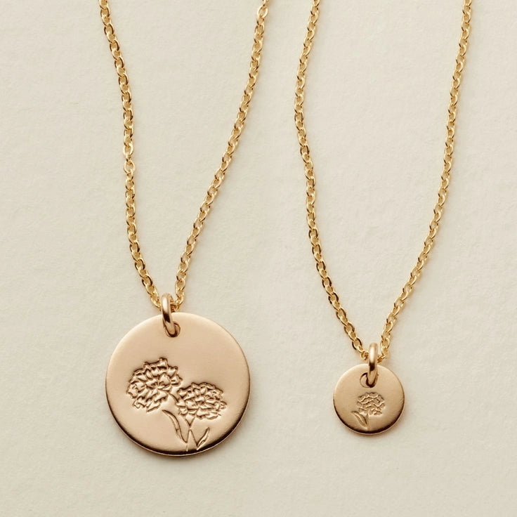 Gold Filled Birth Flower Necklaces