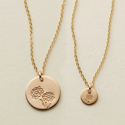 Gold Filled Birth Flower Necklaces