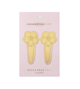 Metal Page Tabs in gold Flower shapes