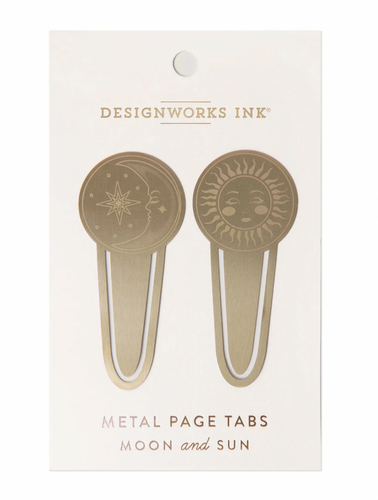 Metal Page tabs in Celestial Sun and Moon in gold 