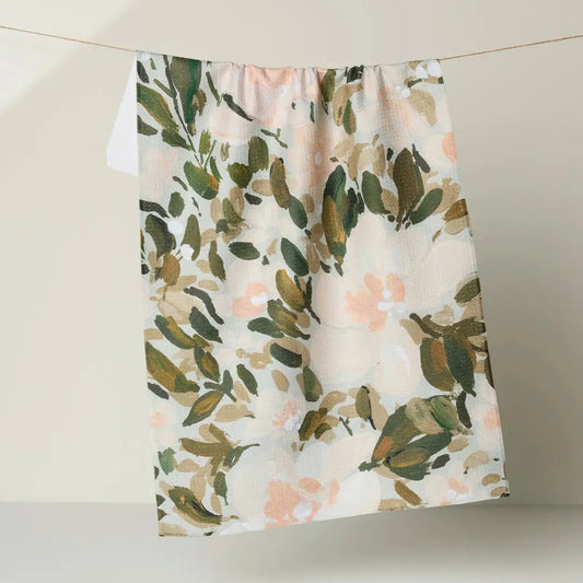 Painted Blossoms Tea Towel