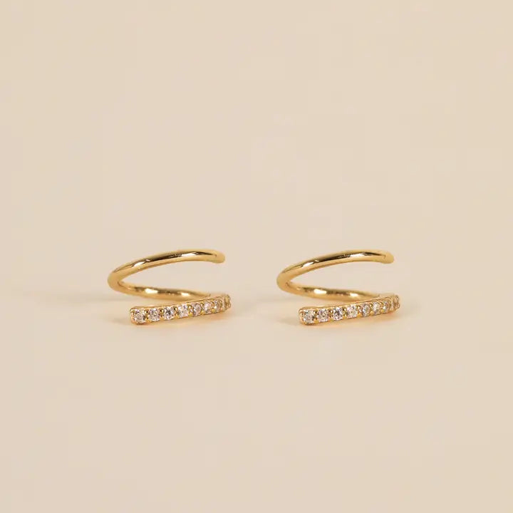 Pave Spiral Earrings