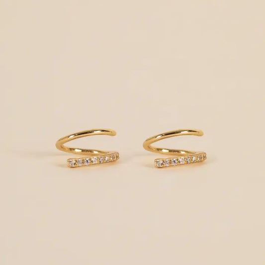 Pave Spiral Earrings