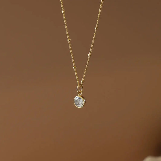 Penelope Round Bezel Necklace