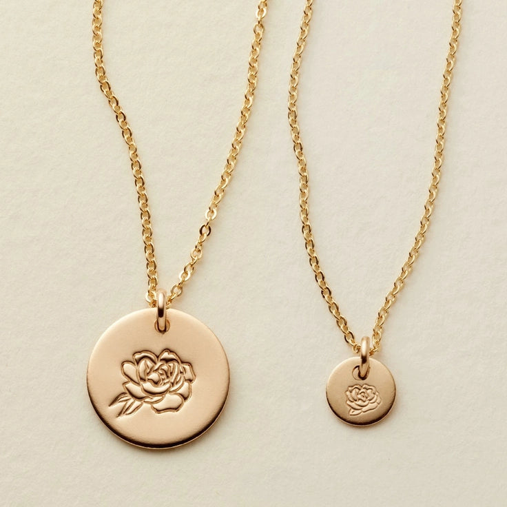 Gold Filled Birth Flower Necklaces