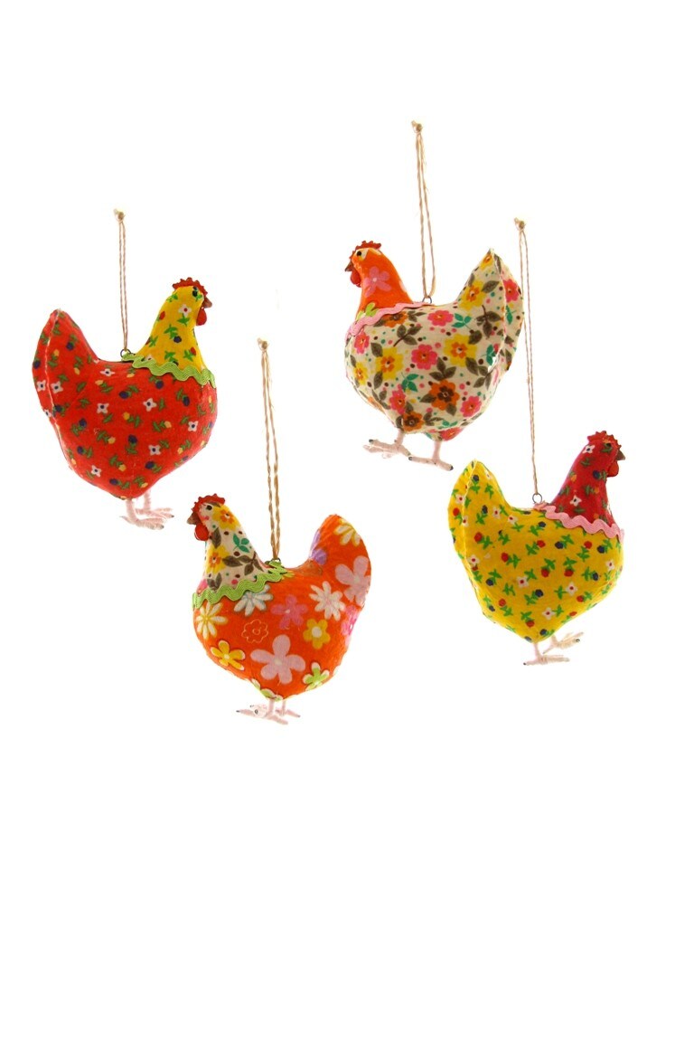 Calico Hen Ornaments