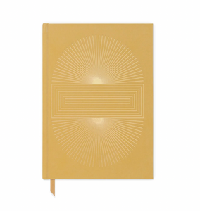 Radiant Cloth Cover Journal in Yellow with Sunblock gold art deco design 