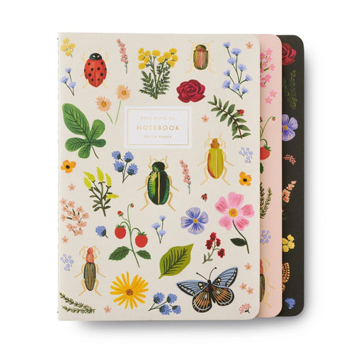 insects floral notebook set of 3