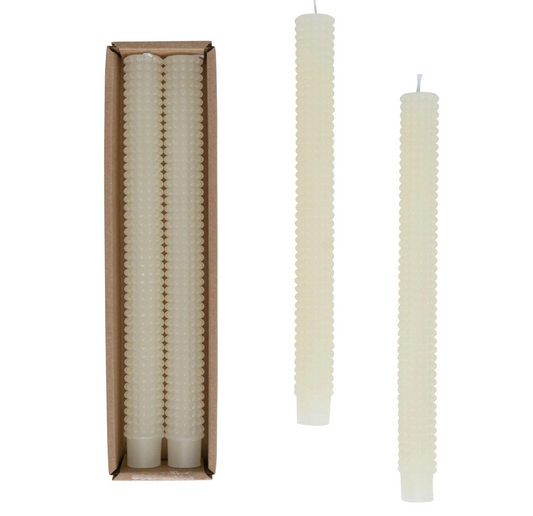 Cream Hob-knob Taper Set of 2