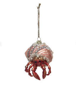 Glass Hermit Crab Ornament