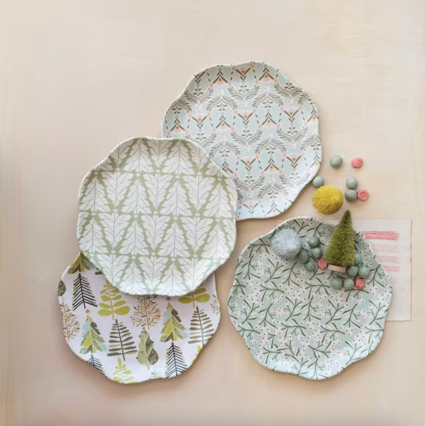 Woodland Christmas Bamboo Melamine Plate
